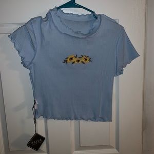 Short Sleeve Ribbed/Cropped T-Shirt